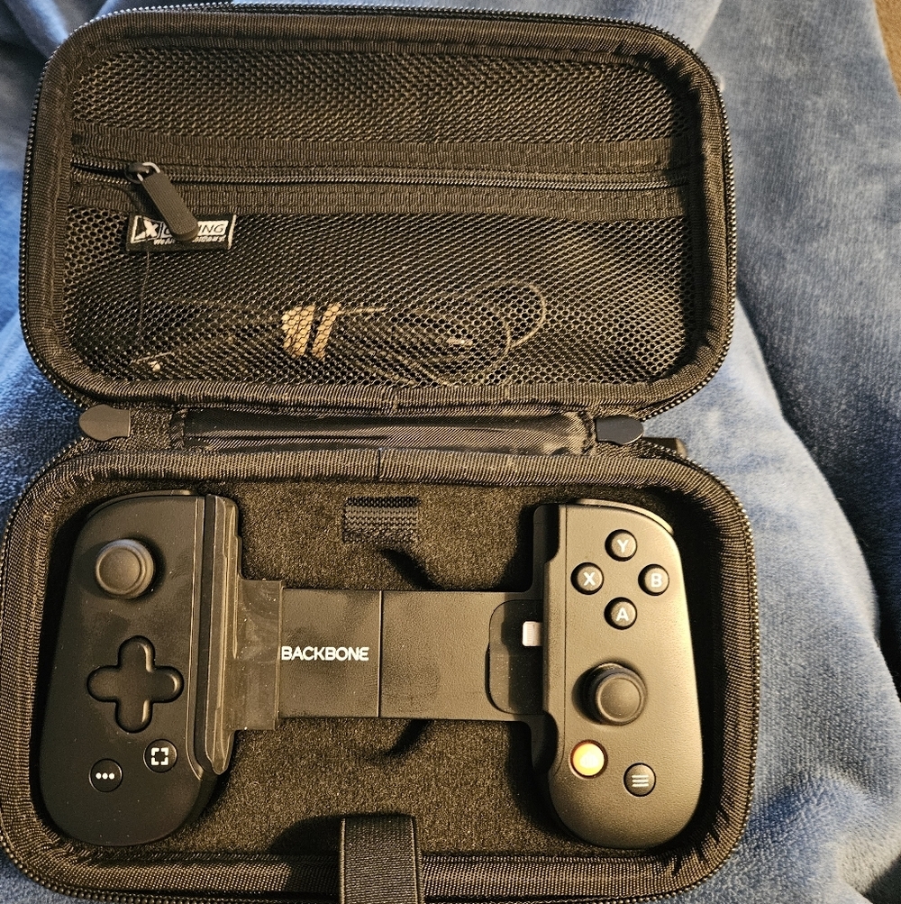 Backbone One Black Gaming Controller with Case.